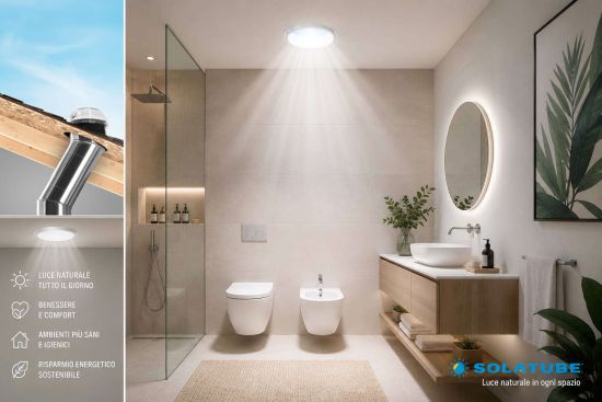 Il Lucernario tubolare Solatube illumina il tuo bagno cieco