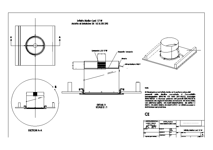 8 Solatube DS 160 Ø 250mm DS 160 290 KIT ADDIZIONALE LED Infinity Motion