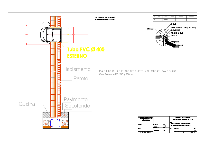 1 Solatube DS 290 Ø 350mm APPLICAZIONE SU PARETE VERTICALE Model