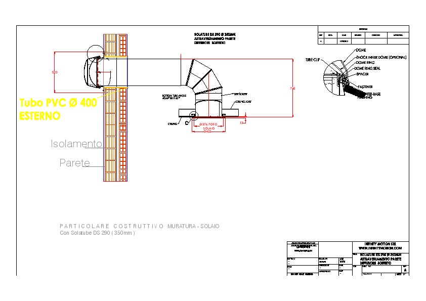 2 Solatube DS 290 Ø 350mm APPLICAZIONE SU PARETE VERTICALE CON DIFFUSORE PARALLELO PAVIMENTO Model